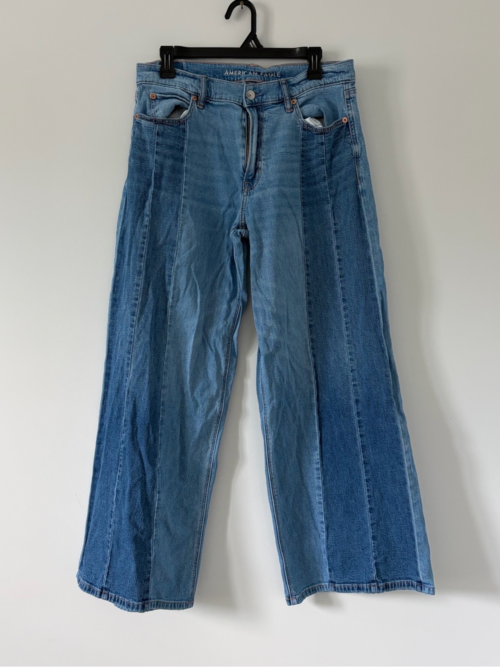 American Eagle Low Rise Ultra Wide Leg Baggy y2k punk grunge Jeans Blue 8